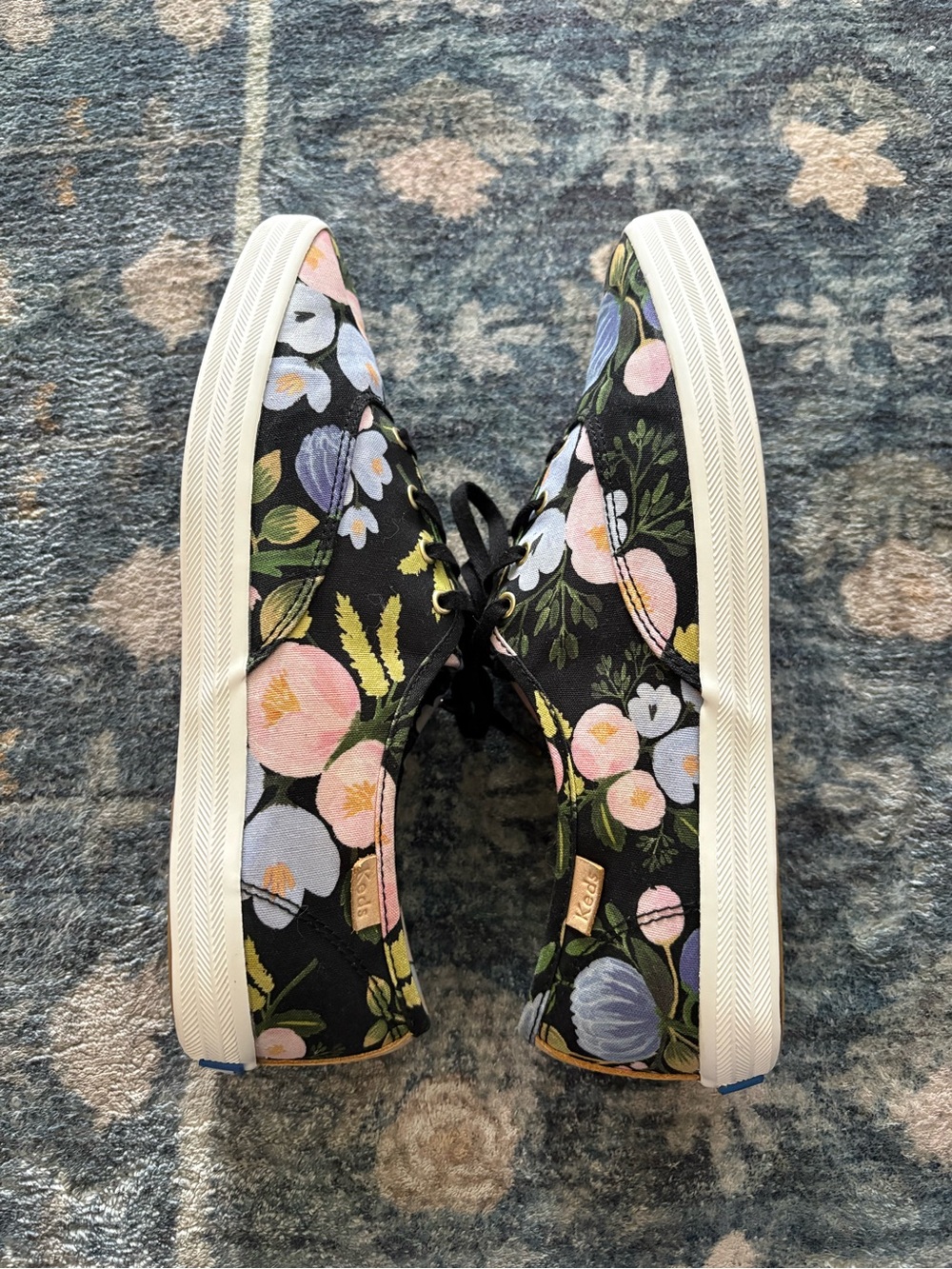 Keds x Rifle Paper Co. Botanical Champion Sneakers Black Motif Size 8 - Picture 6 of 8